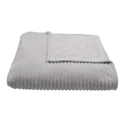 Couverture polaire - - Effet côtelé 3D (180x240 cm - Gris Perle)