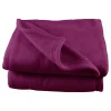 Couverture polaire 240 x 260 cm "Grande largeur" prune