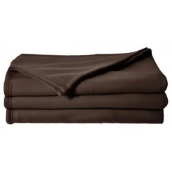 Couverture polaire 210 x 230 cm chocolat