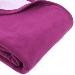 Couverture polaire luxe 180x220 cm 100% polyester 430g/m2 NARVIK Violet Prune