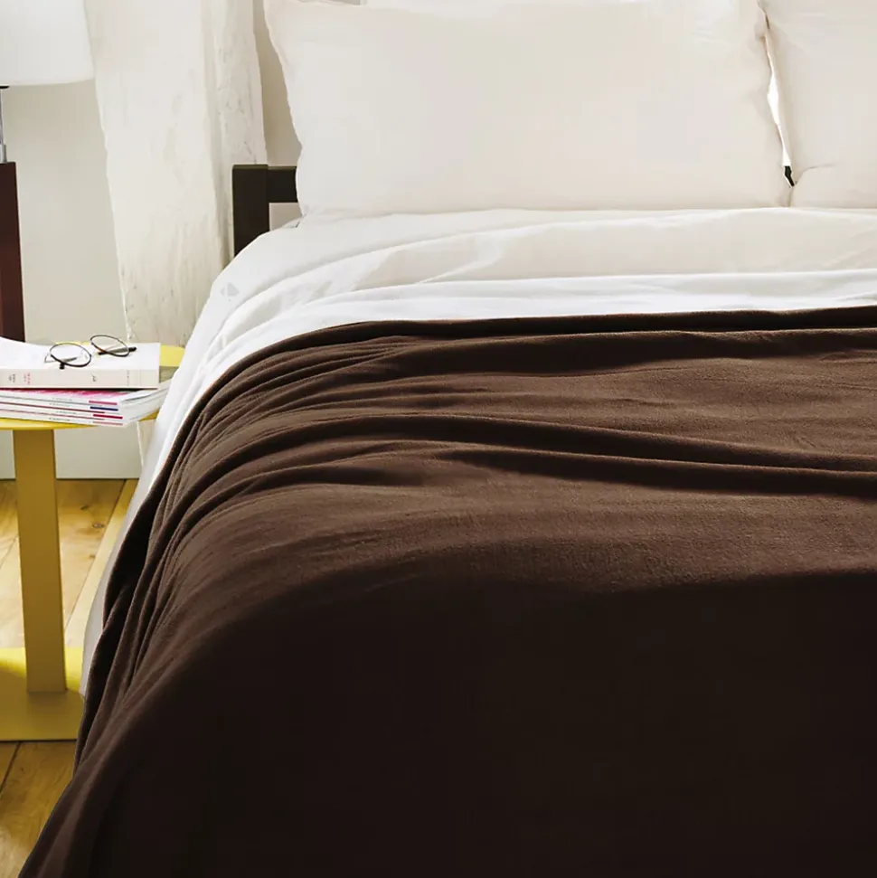 Couverture polaire luxe 180x220 cm 100% polyester 430g/m2 NARVIK Marron Chocolat