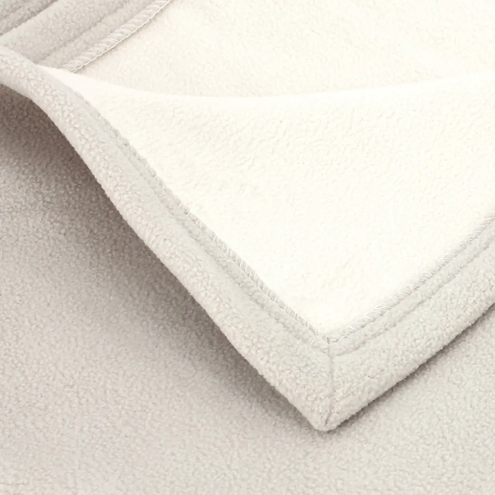 Couverture polaire luxe 180x220 cm 100% polyester 430g/m2 NARVIK Galet/Naturel