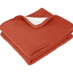 Couverture polaire luxe 180x220 cm NARVIK Gingembre/Naturel