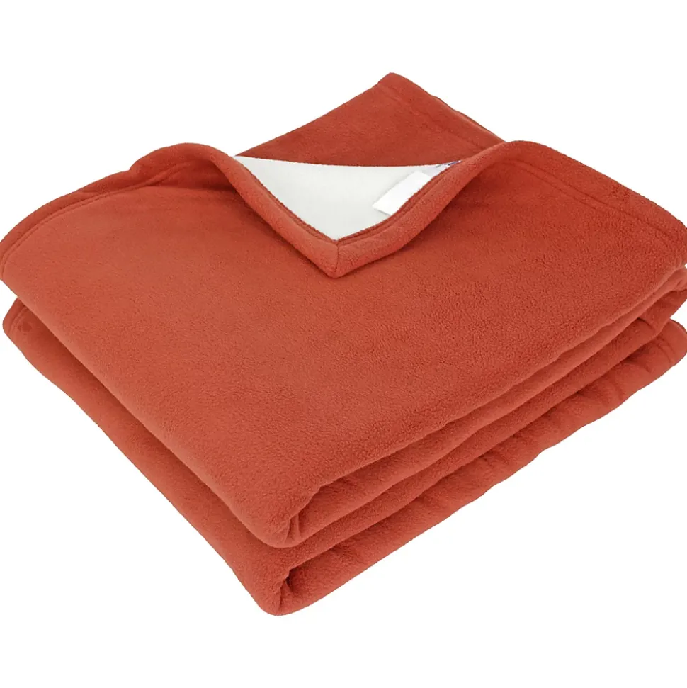 Couverture polaire luxe 180x220 cm NARVIK Gingembre/Naturel