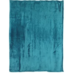Couverture polaire microvelours 180x220 cm VELVET Bleu Lac
