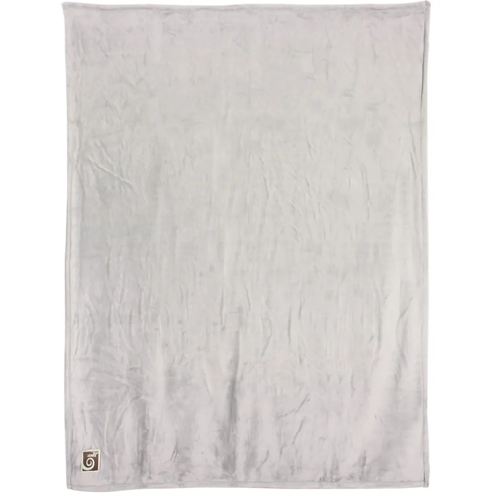 Couverture polaire microvelours 240x260 cm VELVET Gris Perle