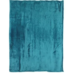 Couverture polaire microvelours 220x240 cm VELVET Bleu Lac