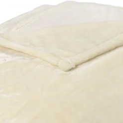 Couverture polaire microvelours 240x260 cm VELVET Ivoire