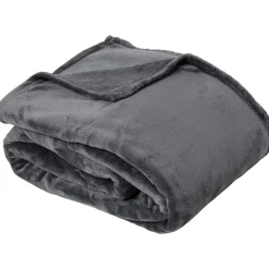 Couverture polaire microvelours 240x260 cm VELVET Gris Acier