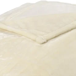 Couverture polaire microvelours 220x240 cm VELVET Ivoire