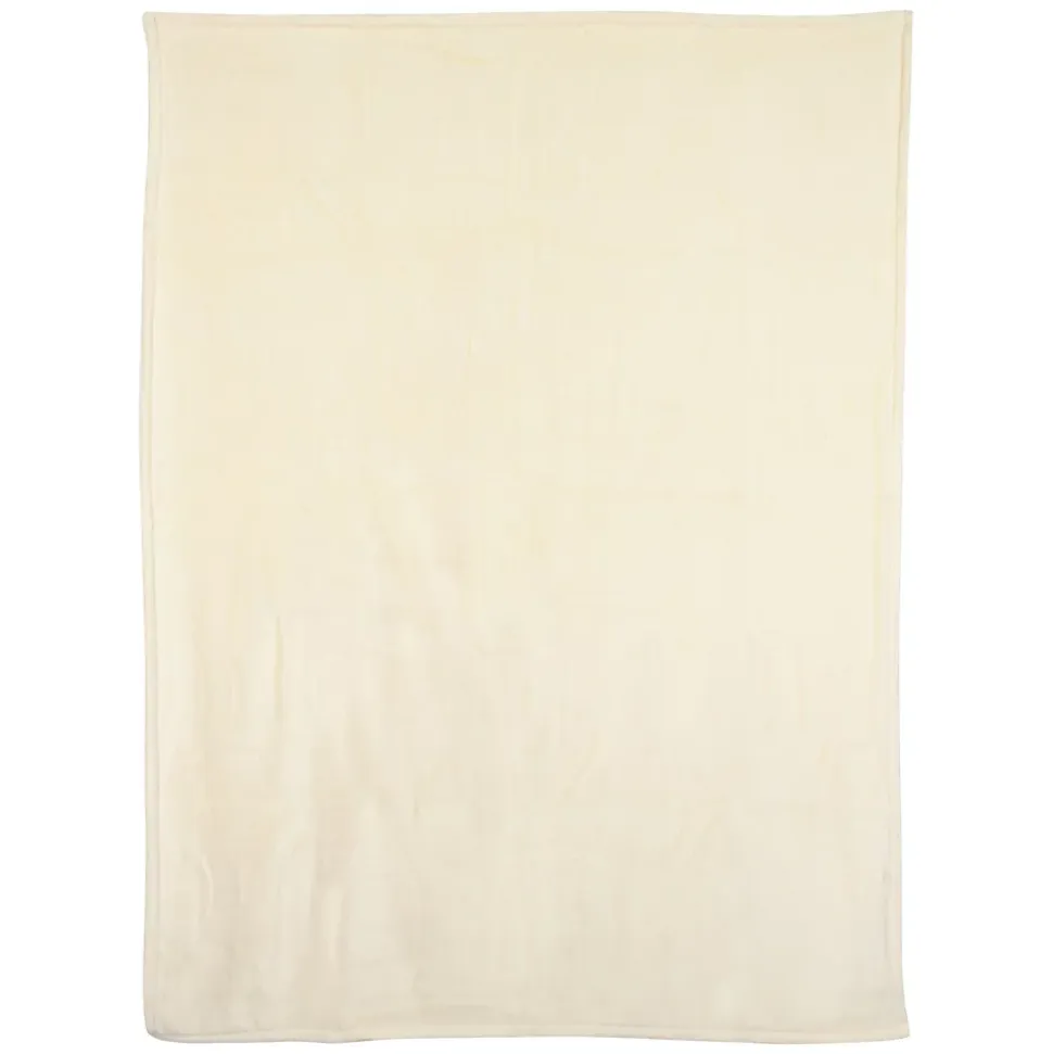 Couverture polaire microvelours 180x220 cm VELVET Ivoire