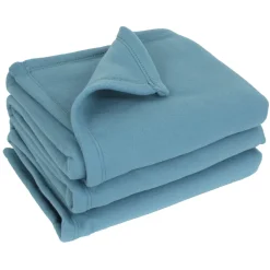 Couverture polaire 240x300 cm 100% Polyester 350g/m2 TEDDY Bleu Lac