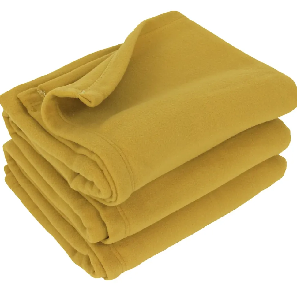 Couverture polaire 220x240 cm 100% Polyester 350g/m2 TEDDY Jaune Miel