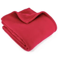 Couverture polaire 220x240 cm 100% Polyester 350g/m2 TEDDY Rouge Framboise