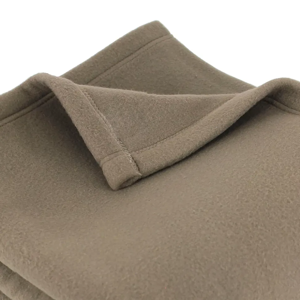 Couverture polaire 180x220 cm 100% Polyester 350g/m2 TEDDY Marron Taupe