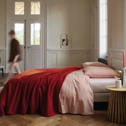 Couverture polaire 180x220 cm 100% Polyester 350g/m2 TEDDY Rouge Framboise