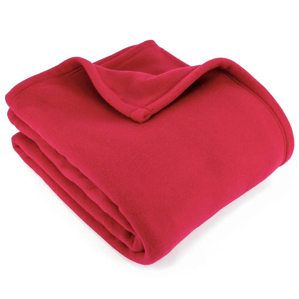 Couverture polaire 180x220 cm 100% Polyester 350g/m2 TEDDY Rouge Framboise
