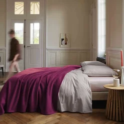 Couverture polaire 180x220 cm 100% Polyester 350g/m2 TEDDY Violet Prune