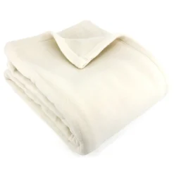 Couverture polaire 180x220 cm 100% Polyester 350g/m2 TEDDY Blanc Naturel