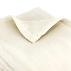 Couverture polaire 180x220 cm 100% Polyester 350g/m2 TEDDY Blanc Naturel