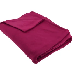 Couverture polaire 180x220 cm Isba violet Prune 100% Polyester 320g/m2 non-feu