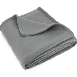 Couverture polaire 180x220 cm Isba gris Acier 100% Polyester 320g/m2 non-feu