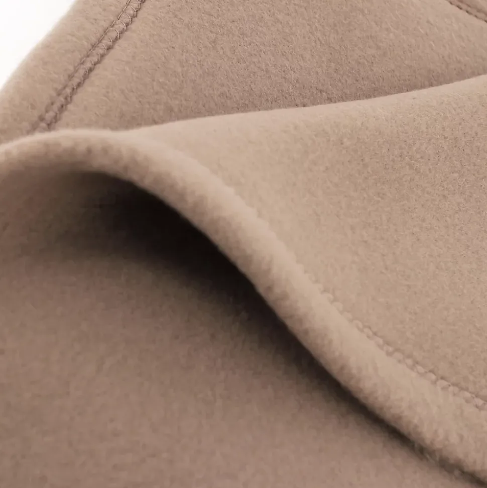 Couverture polaire 240x260 cm Isba marron Taupe 100% Polyester 320g/m2 non-feu