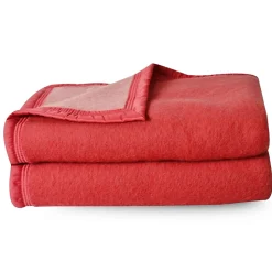 Couverture pure laine vierge Woolmark 500g/m² VOLTA 180x240 cm Rouge Bois de rose