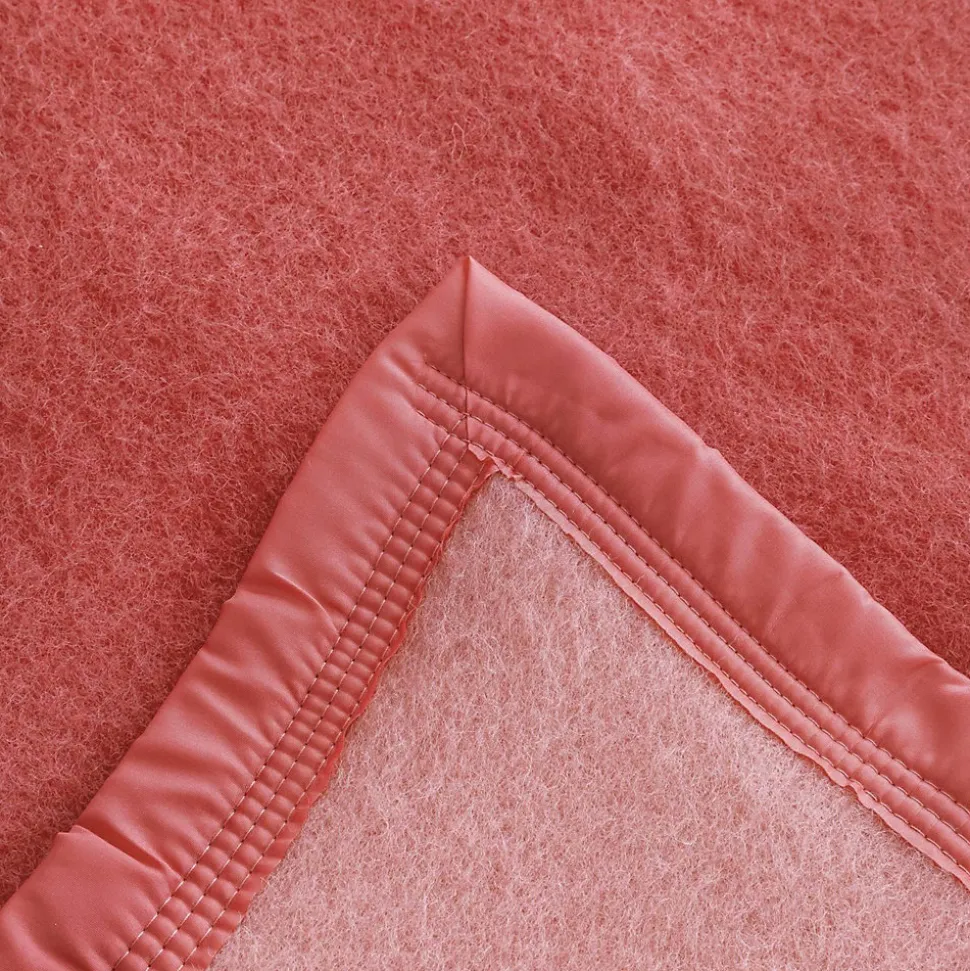 Couverture pure laine vierge Woolmark 500g/m² VOLTA 180x240 cm Rouge Bois de rose