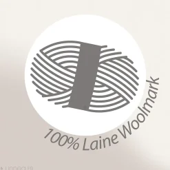 Couverture pure laine vierge Woolmark 500g/m² VOLTA 240x260 cm Blanc Naturel