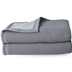 Couverture pure laine vierge Woolmark 500g/m² VOLTA 180x240 cm Gris Acier