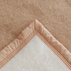Couverture pure laine vierge Woolmark 500g/m² VOLTA 220x240 cm Marron Sable