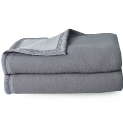 Couverture pure laine vierge Woolmark 500g/m² VOLTA 240x300 cm Gris Acier