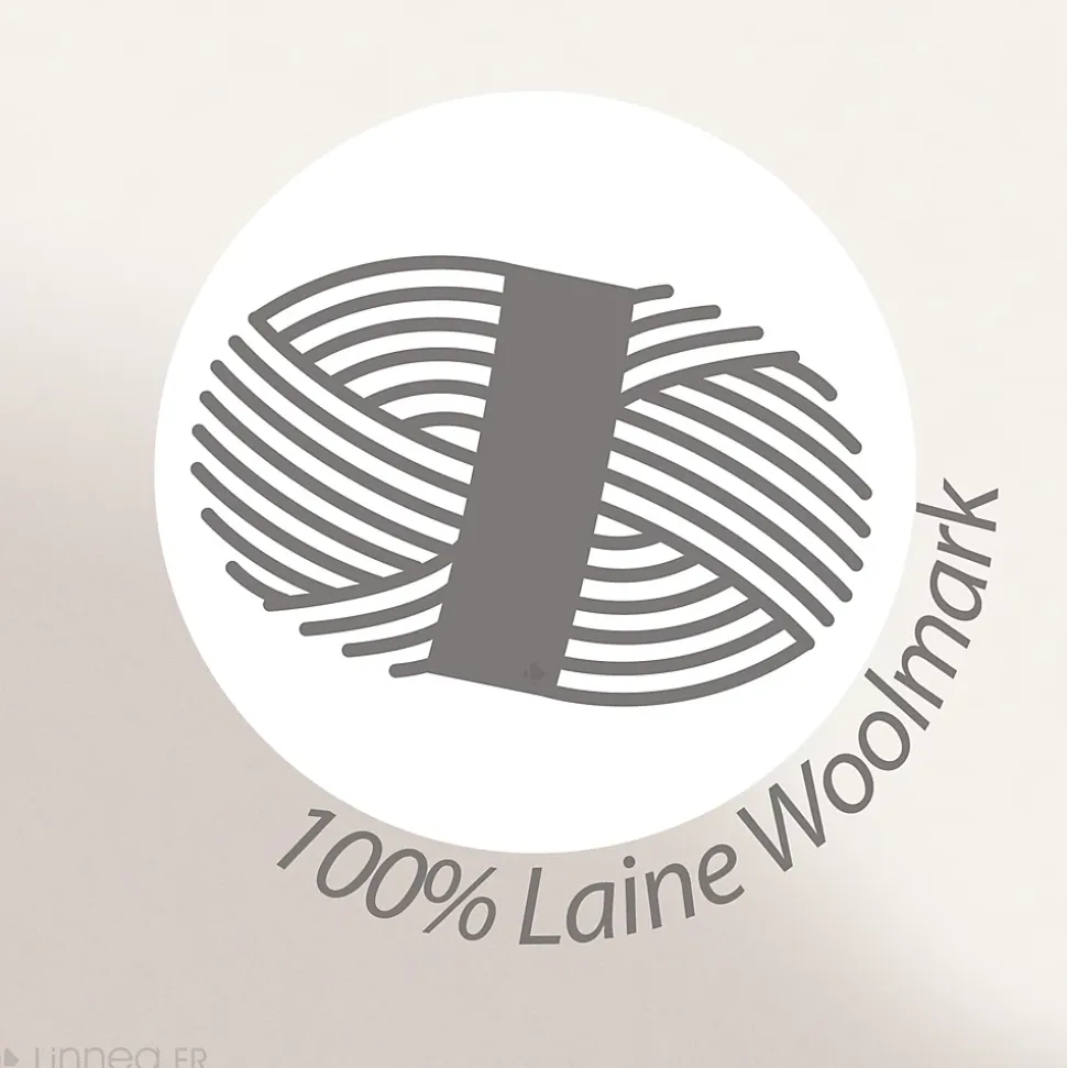 Couverture pure laine vierge Woolmark 500g/m² VOLTA 180x240 cm Blanc Naturel