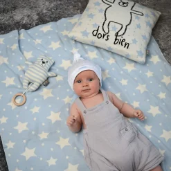 Couverture réversible en coton bio Gots ÉTOILES