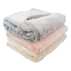 Couverture snow doublée Microdoux (75x100 cm - Ecru)