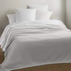 Couverture été 180x240 cm coton recyclé 365g/m2 RIVIERA gris perle