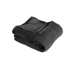 Couverture unie en molleton (180x220 cm - Gris Foncé)