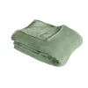 Couverture unie en molleton (180x220 cm - Vert clair)
