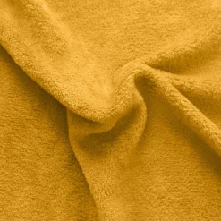 Couverture unie en molleton (180x220 cm - Jaune moutarde)