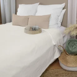 Couverture unie en molleton (180x220 cm - Ecru)