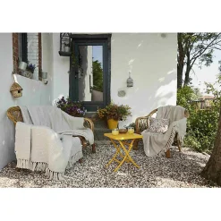 Couvre lit à franges nid d'abeille "Gabin" 240 x 260 cm - Gabin Pampa