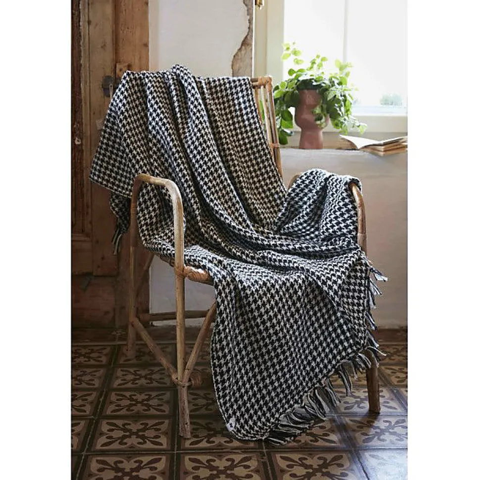 Couvre lit à franges tissé teint "Gaspard" 240 x 260 cm