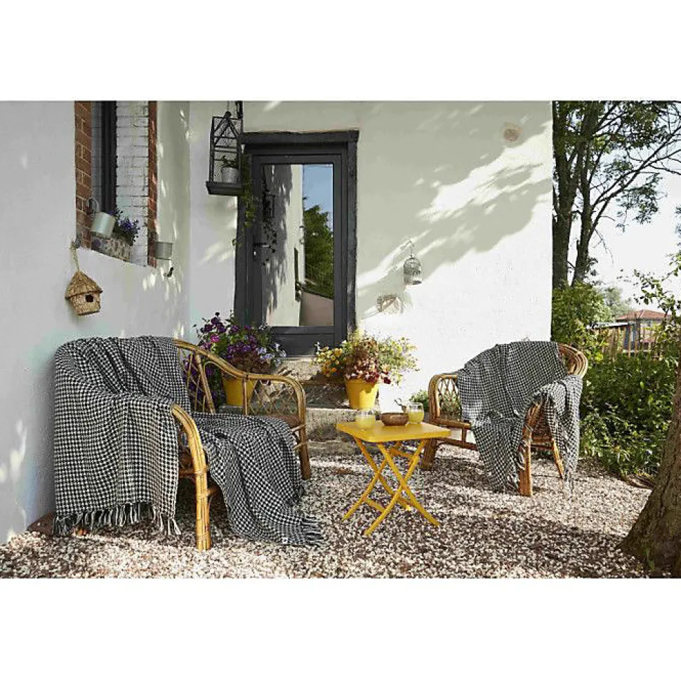 Couvre lit à franges tissé teint "Gaspard" 240 x 260 cm