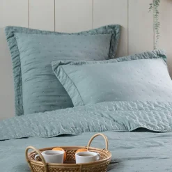 Couvre lit boutis réversible 260x240 avec 2 taies coloris vert