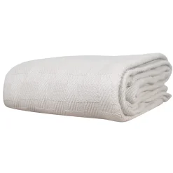 Couvre lit en coton doux Ecru 240x260 cm SARANDA