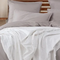 Couvre lit en coton doux Ecru 240x260 cm SARANDA