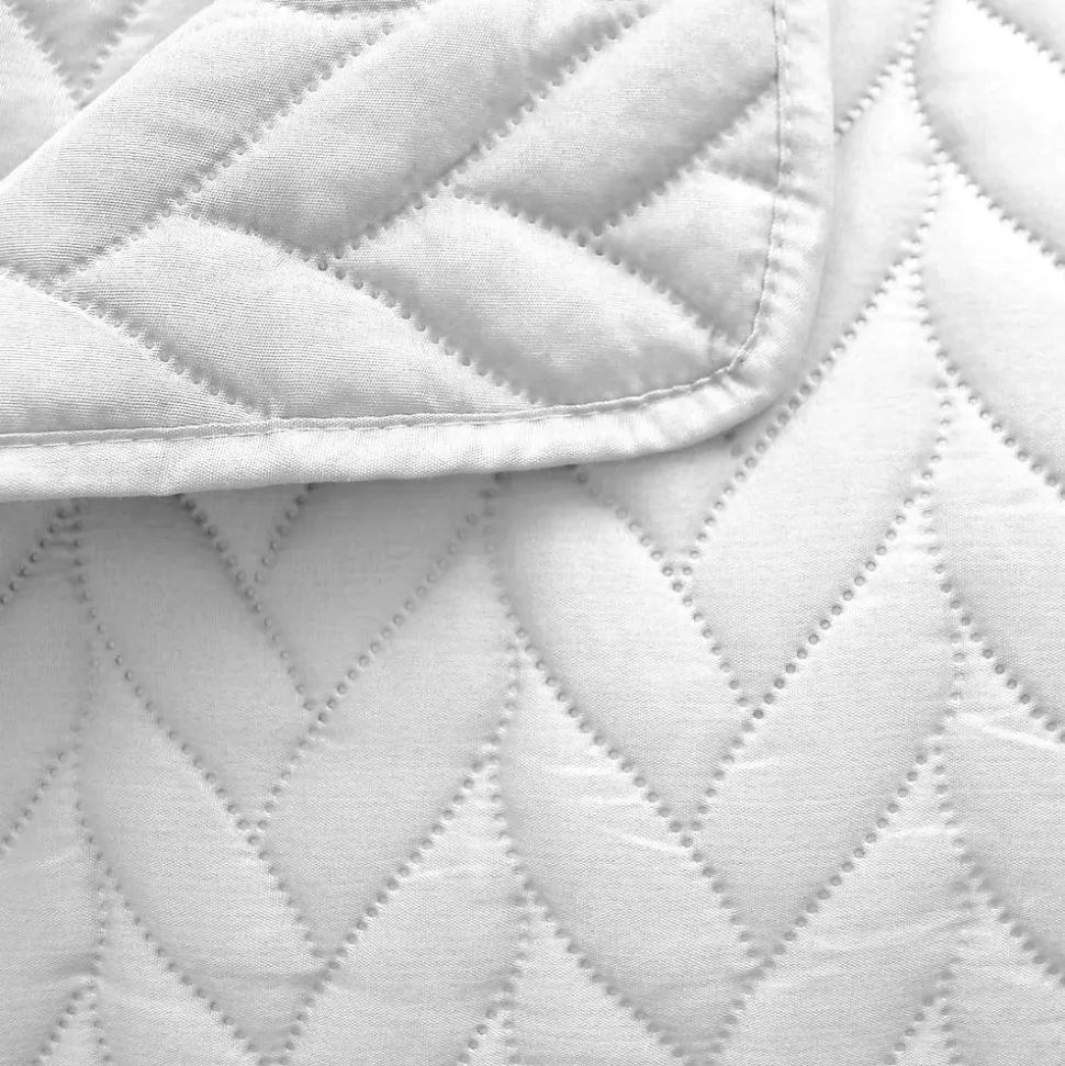 Couvre lit en microfibre dessin par ultrason (240x220 cm - Blanc)