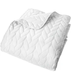 Couvre lit en microfibre dessin par ultrason (240x220 cm - Blanc)