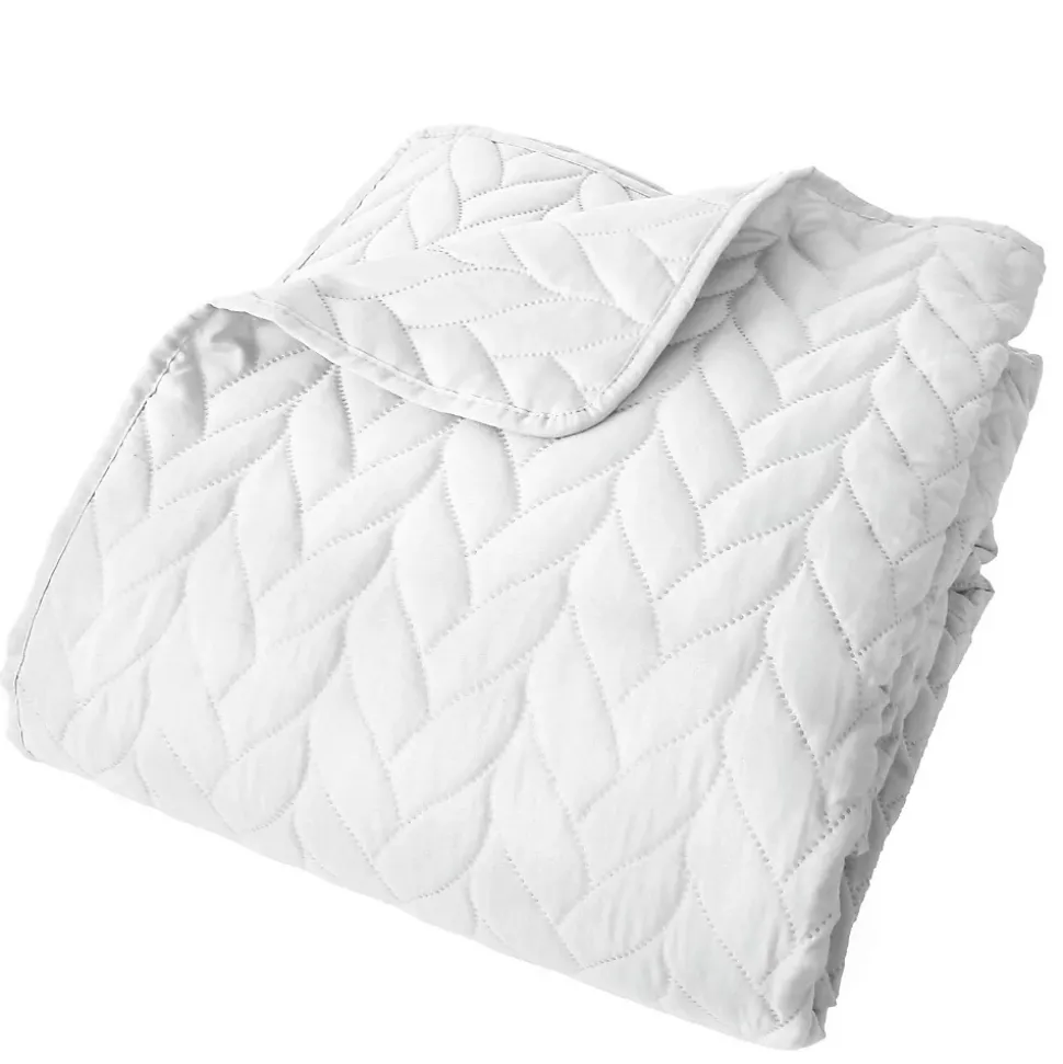 Couvre lit en microfibre dessin par ultrason (240x220 cm - Blanc)